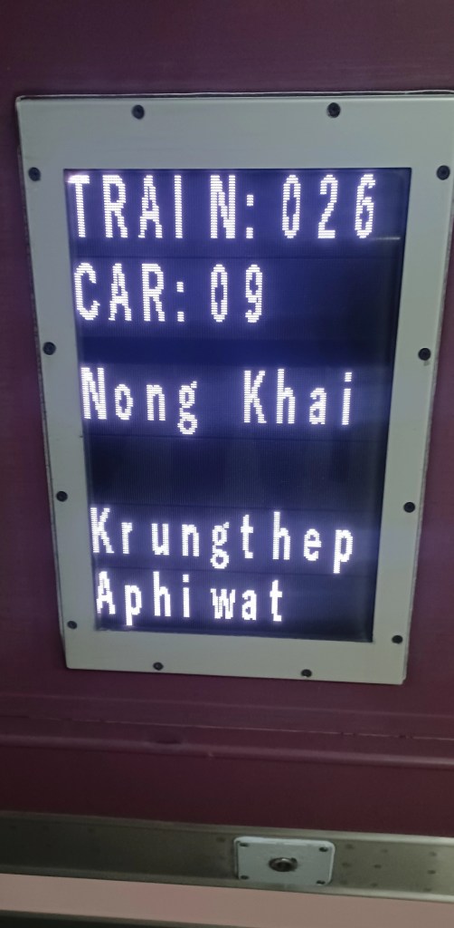 Route sign illuminated on train car